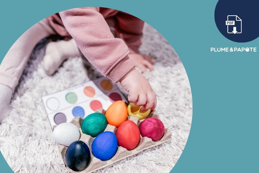 Jeu de logique : placer les œufs colorés en suivant le modèle