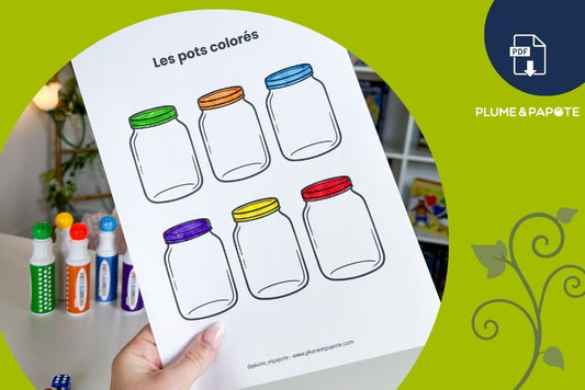 Les bocaux colorés : un jeu de dés à imprimer pour enfants