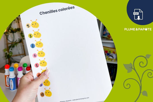 Chenilles colorées : un jeu de dénombrement à imprimer