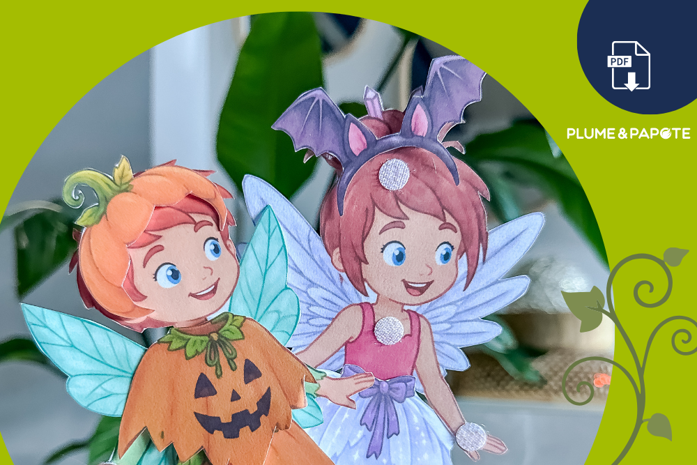 Activité Halloween à imprimer : déguise Plume et Papote