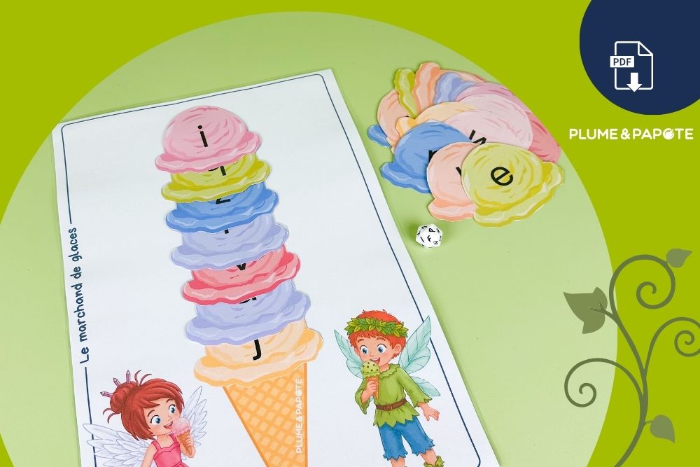 Activité lettres à imprimer : le marchand de glaces de Papote