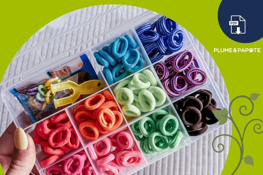Activité couleurs : un jeu d'élastiques colorés à imprimer à moins de 2 €