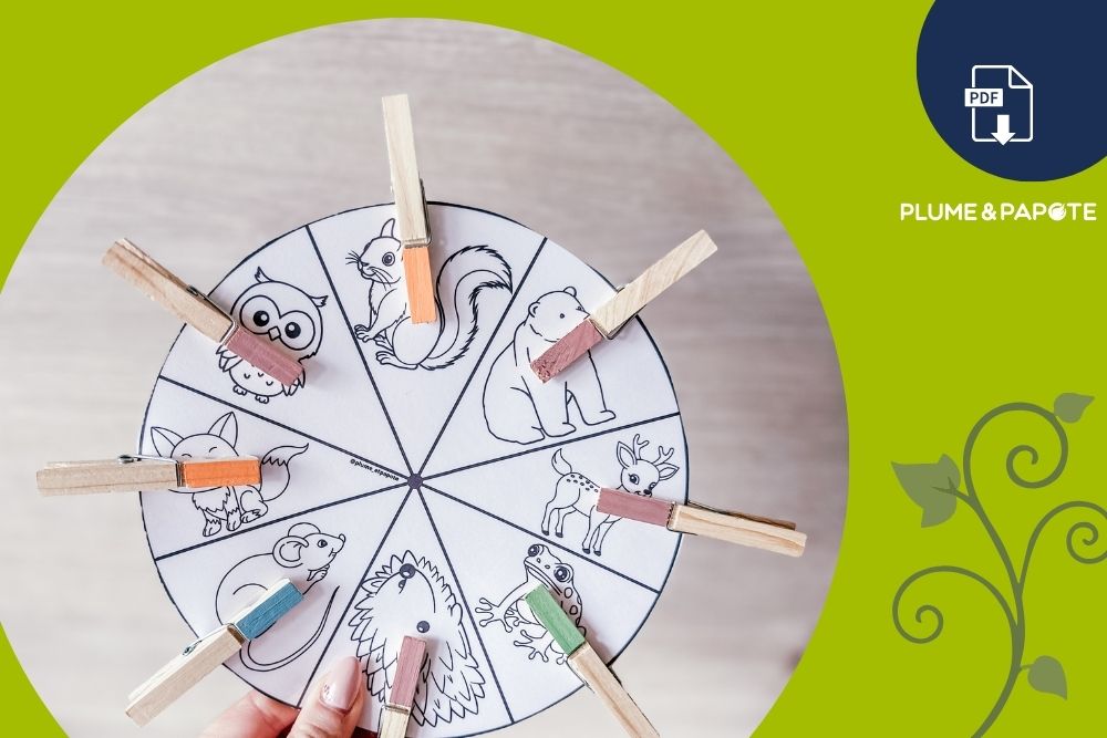 Roues à pinces : une activité à imprimer pour les enfants
